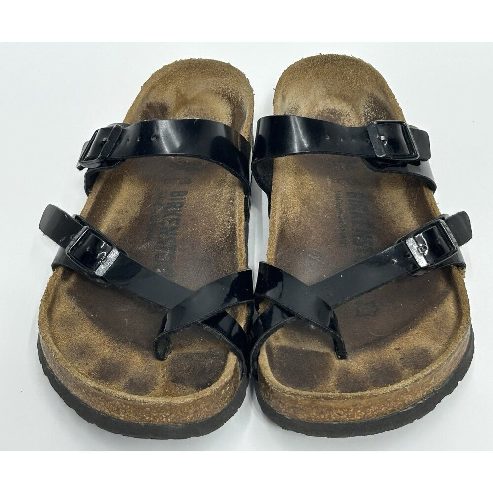 Birkenstock Nayari Toe Loop Sandals Women’s 36 US 5-5.5 Black Patent Leather - Picture 3 of 8